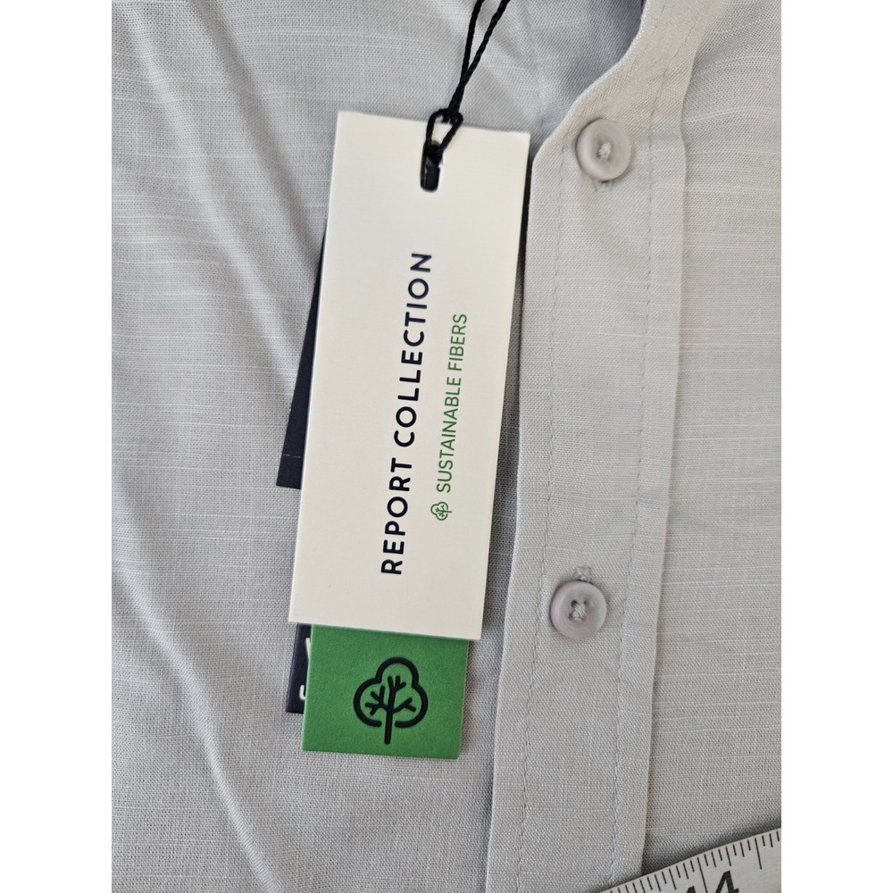 Report Collection M NWT Short Sleeve Button Down Sustainable Modal‎ Shirt - Picture 7 of 9